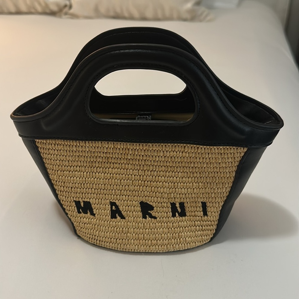 MARNI Tropicalia Micro Bag In Black Leather Bag-Authentic OS No Bag Strap - Picture 9 of 14